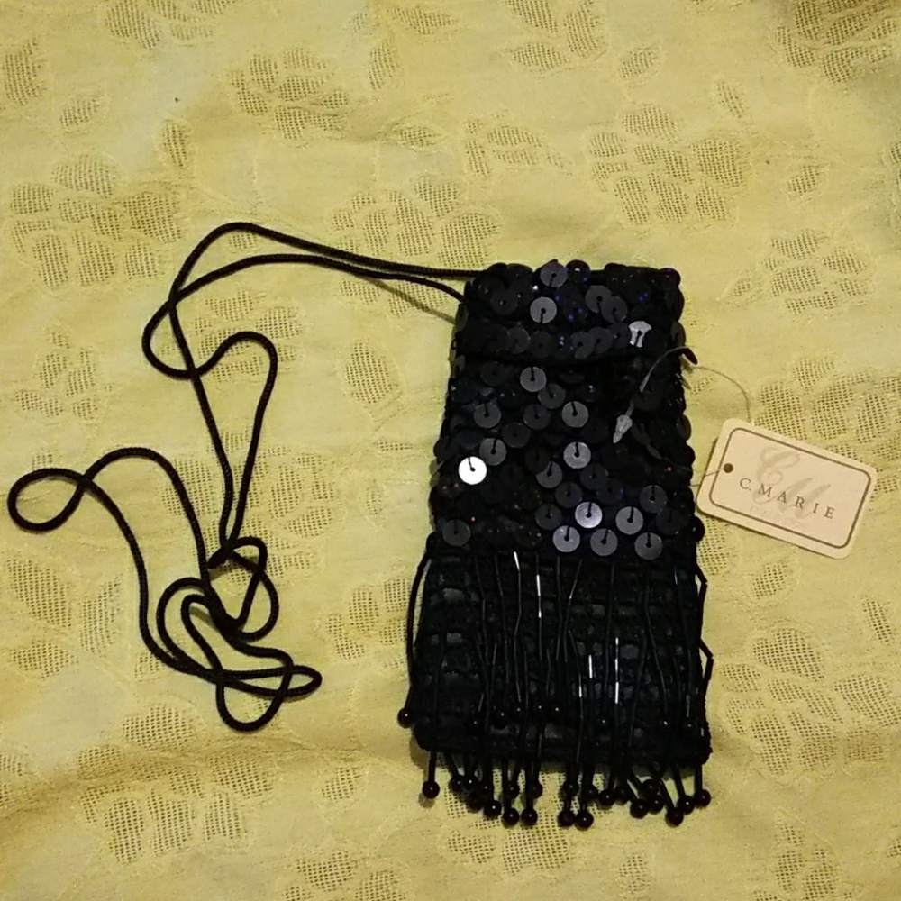 Sequin & Beaded Secure Crossbody Pouch